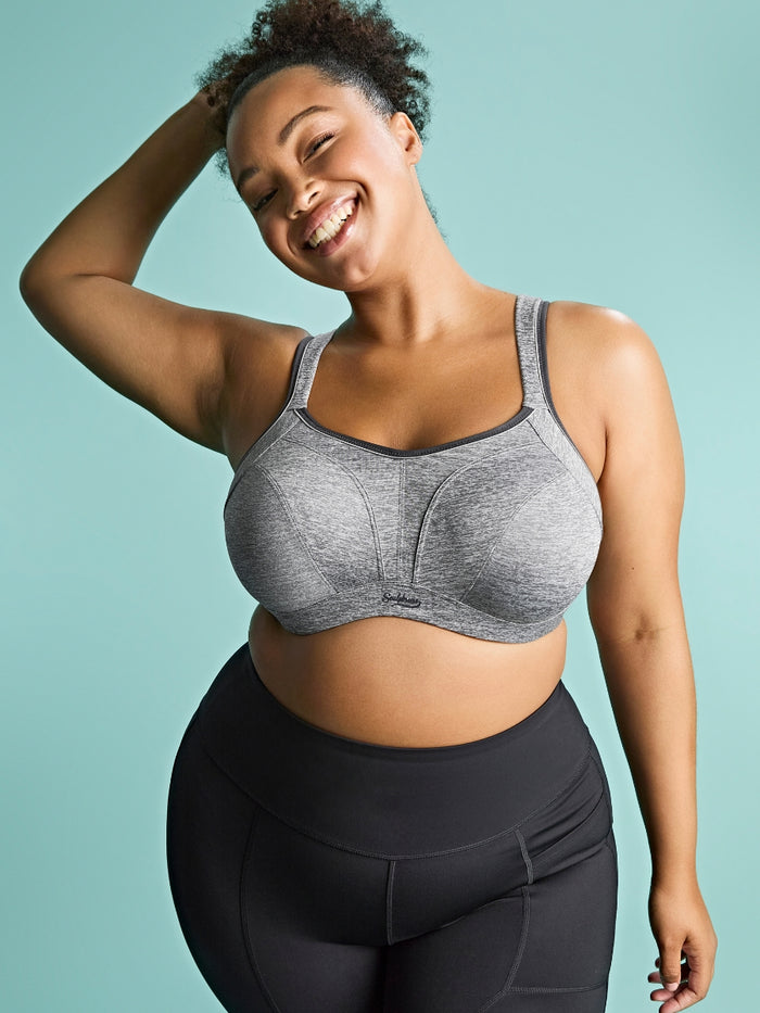 Activate Wired Racerback Sports Bra - Charcoal Marl