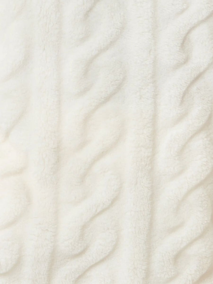 Cable Knit Fleece Poncho