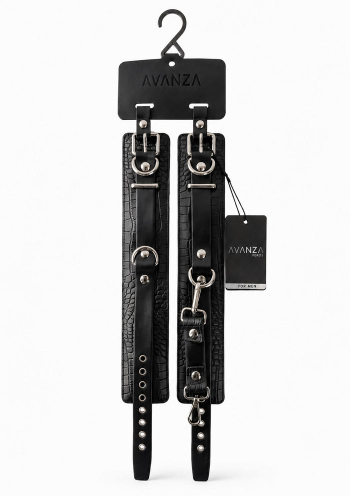 Croc-Embossed Ankle Cuffs