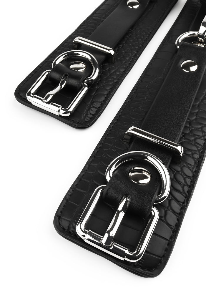 Croc-Embossed Ankle Cuffs