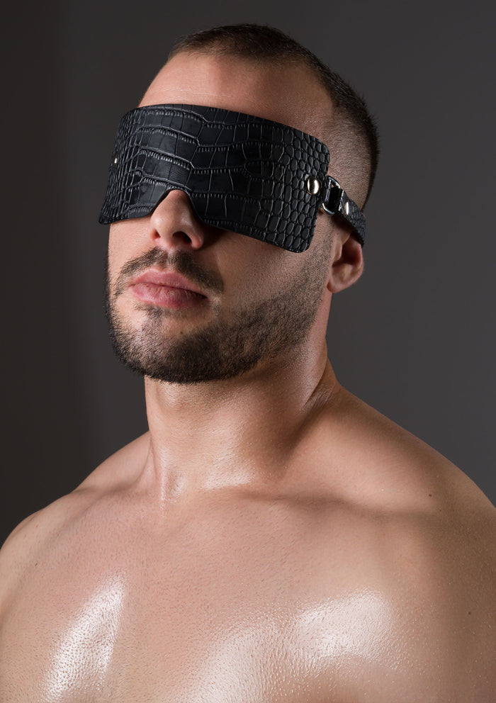 Croc-Embossed Blindfold