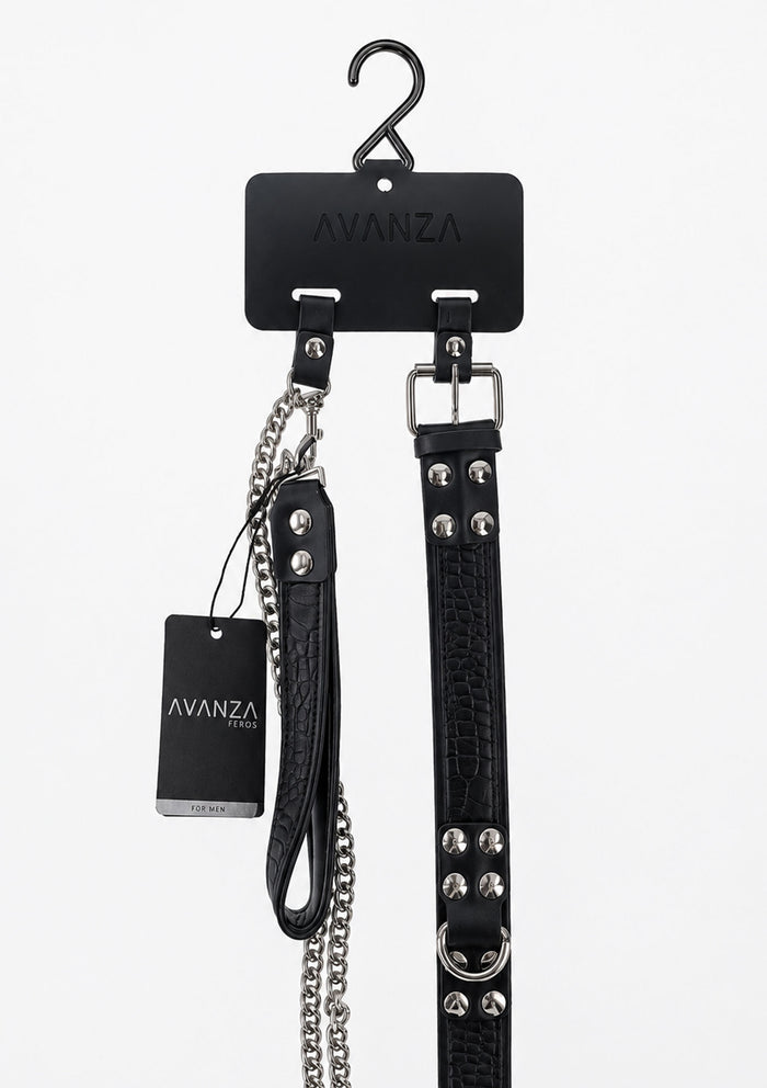 Croc-Embossed Collar & Leash