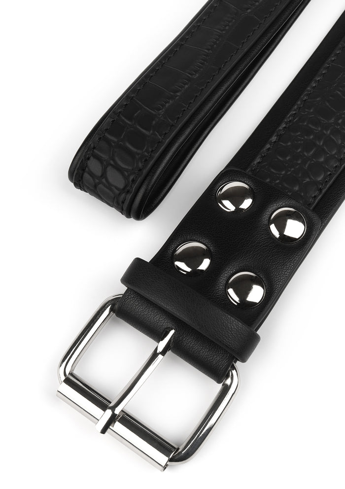 Croc-Embossed Collar & Leash