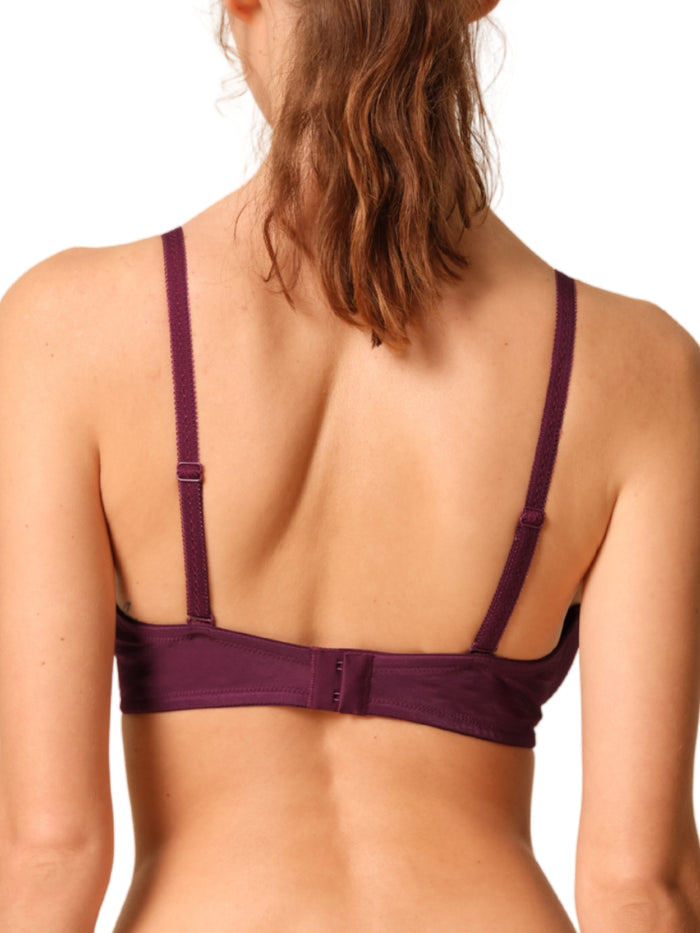 Glossies Sheer Moulded Bra - Grape Wine