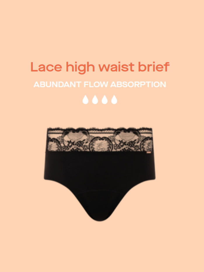 Black Period Pants High Waist Full Brief