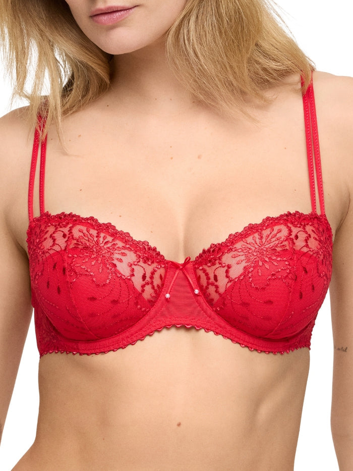 Jane Half Padded Balcony Bra - True Red