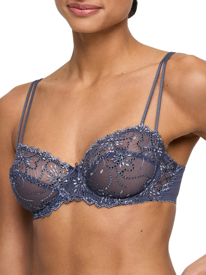 Jane Horizontal Seam Balcony Bra - Blue Shadow