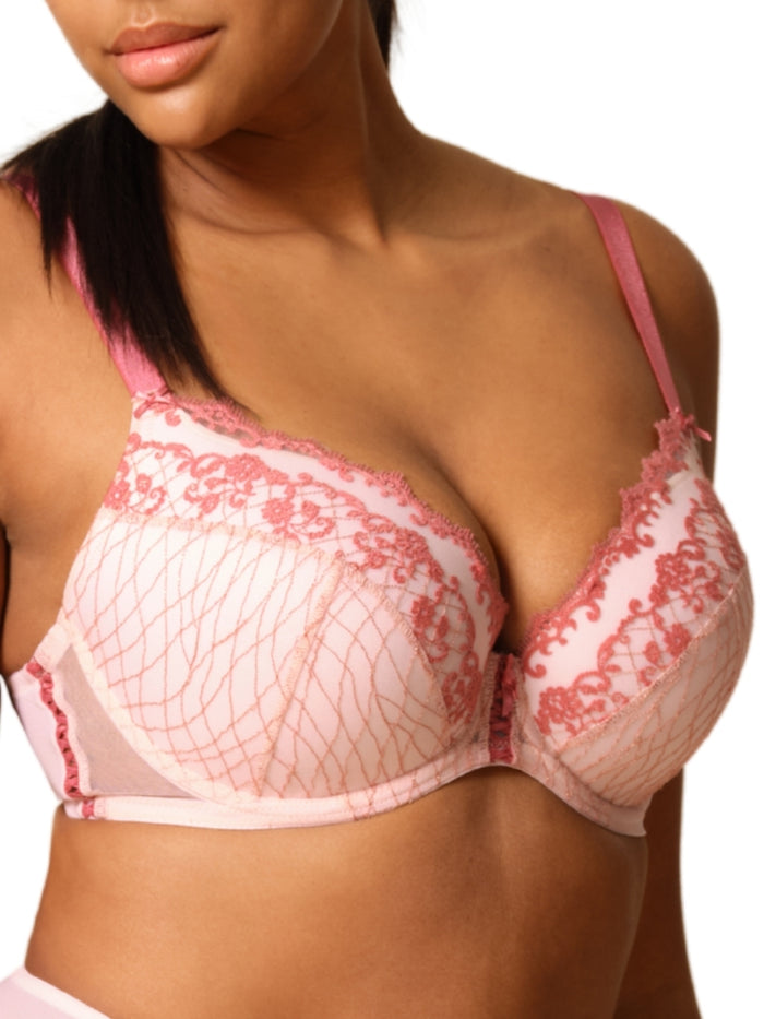Lacage Padded Plunge Bra - Rose