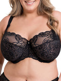 Lovelace Full Cup Side Support Bra - Black/Taupe
