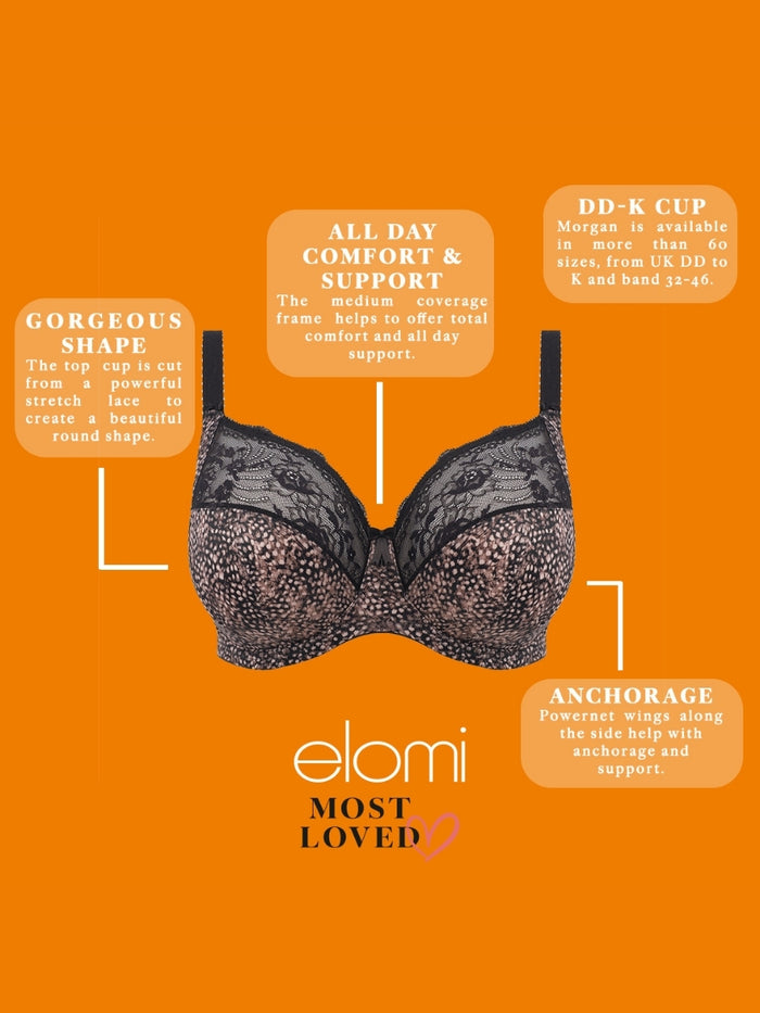 Morgan Printed Full Cup Bra - Ebony