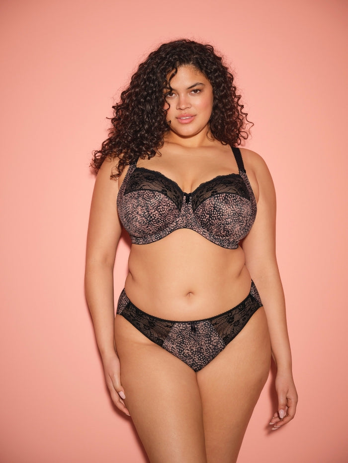 Morgan Printed Full Cup Bra - Ebony