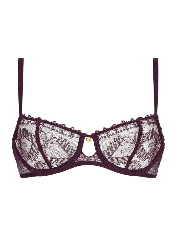Mystery Of Love Half Cup Bra - Plum