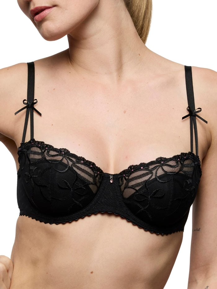 Noova Half Padded Balcony Bra - Black