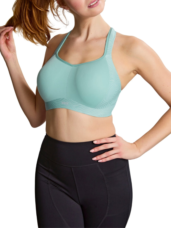 Power Wired Racerback Sports Bra - Aqua Haze