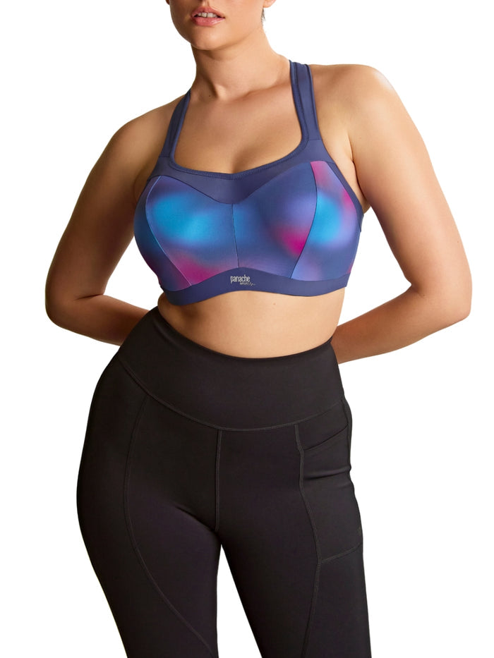 Power Wired Racerback Sports Bra - Ombre Print/Ink