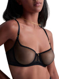 Sheer Emotion Half Cup Bra - Black