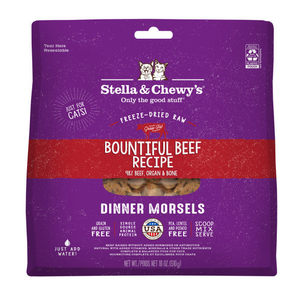 Stella & Chewy's Freeze Dried Bountiful Beef Recipe Dinner Morsels Cat Food