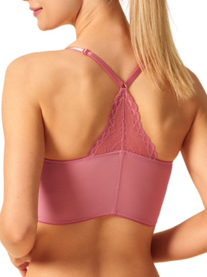 Superboost Lace Deep V Bralette - Mauve Pink