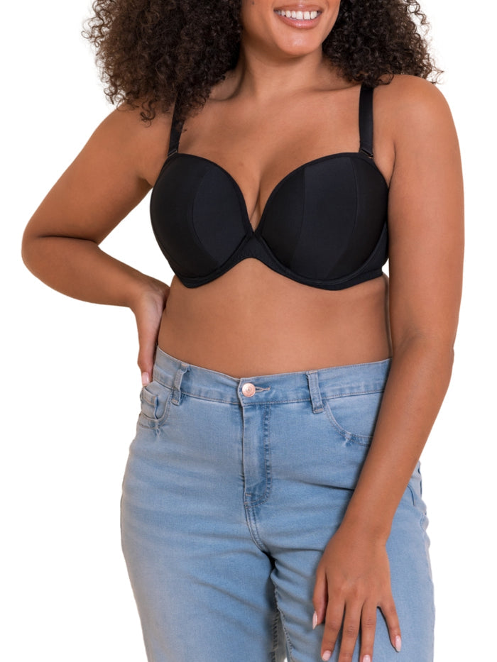 Superhero Multiway Plunge Bra - Black