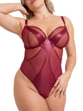 Suspense Plunge Bodysuit - Sangria